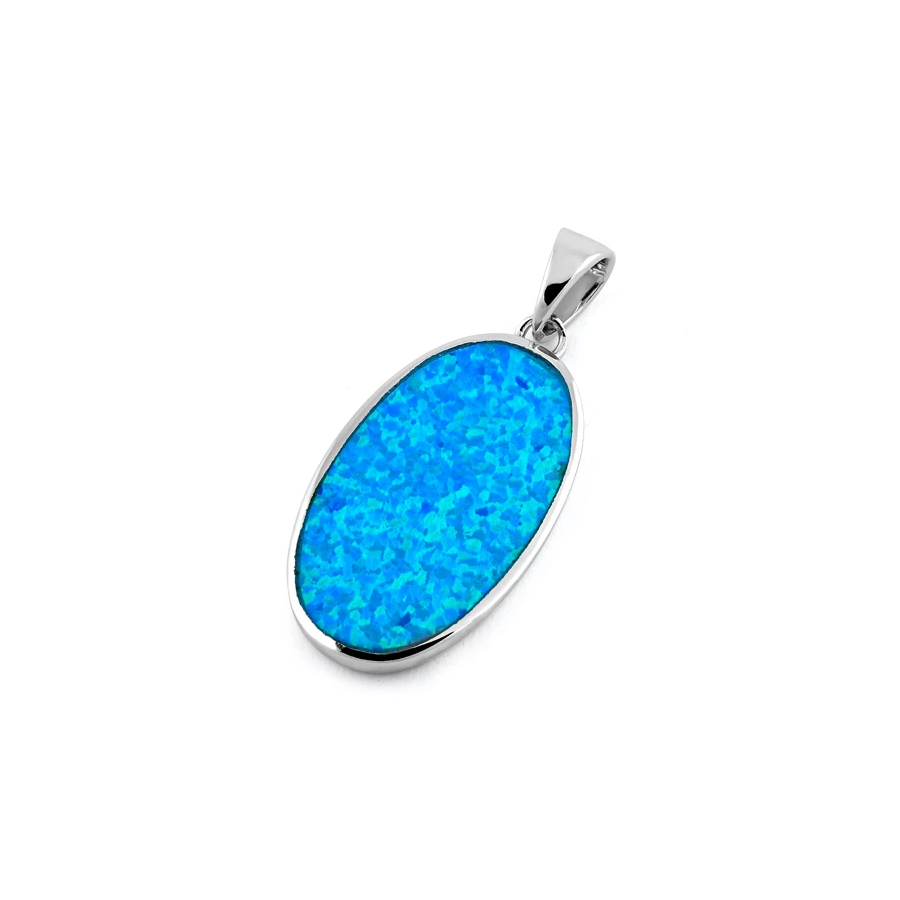 Minimalist Droplet Fire Opal Pendant Necklace Large Blue Opal - Etsy Israel
