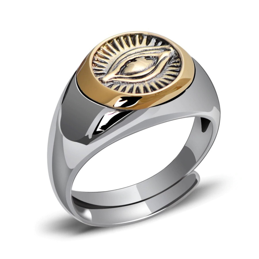 Tungsten Carbide Tiger Eye Inlay Dome Wedding Band Ring
