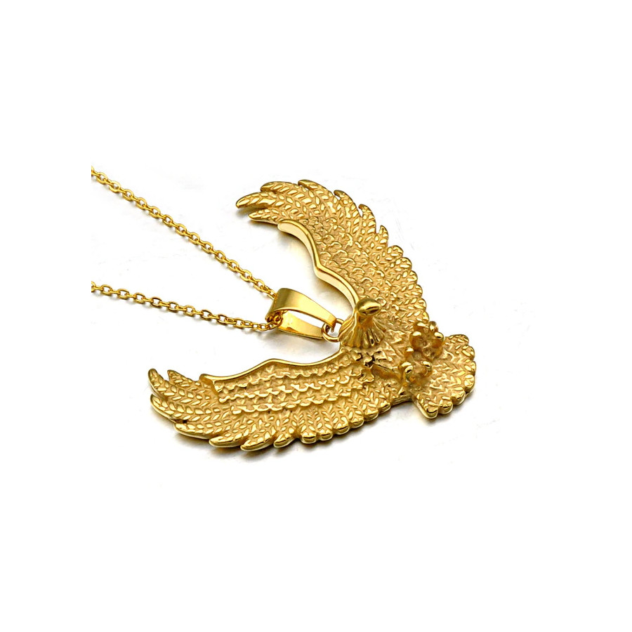 Mens gold chain with eagle clearance pendant